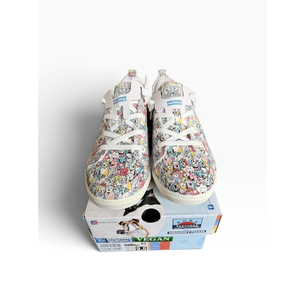 Skechers Women's 9.5 BOBS B Cute Pup Pawty Dog Print Sneakers NWT